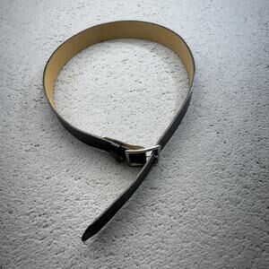 Dutyman Garrison Belt 34 Black Silver Buckle Plain 1.75 Inch Law Enforcement EMT